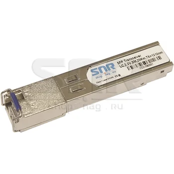Одноволоконный модуль, SFP SGMII WDM, разъем LC simplex, рабочая длина волны Tx/Rx: 1310/1550нм, дальность до 10км