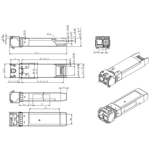 Модуль SFP+ WDM, дальность до 20км (12dB), 1270нм