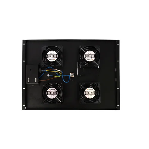 Блок вентиляторов для шкафов TFC глубиной 960мм, 4 вентилятора с терморегулятором, черный