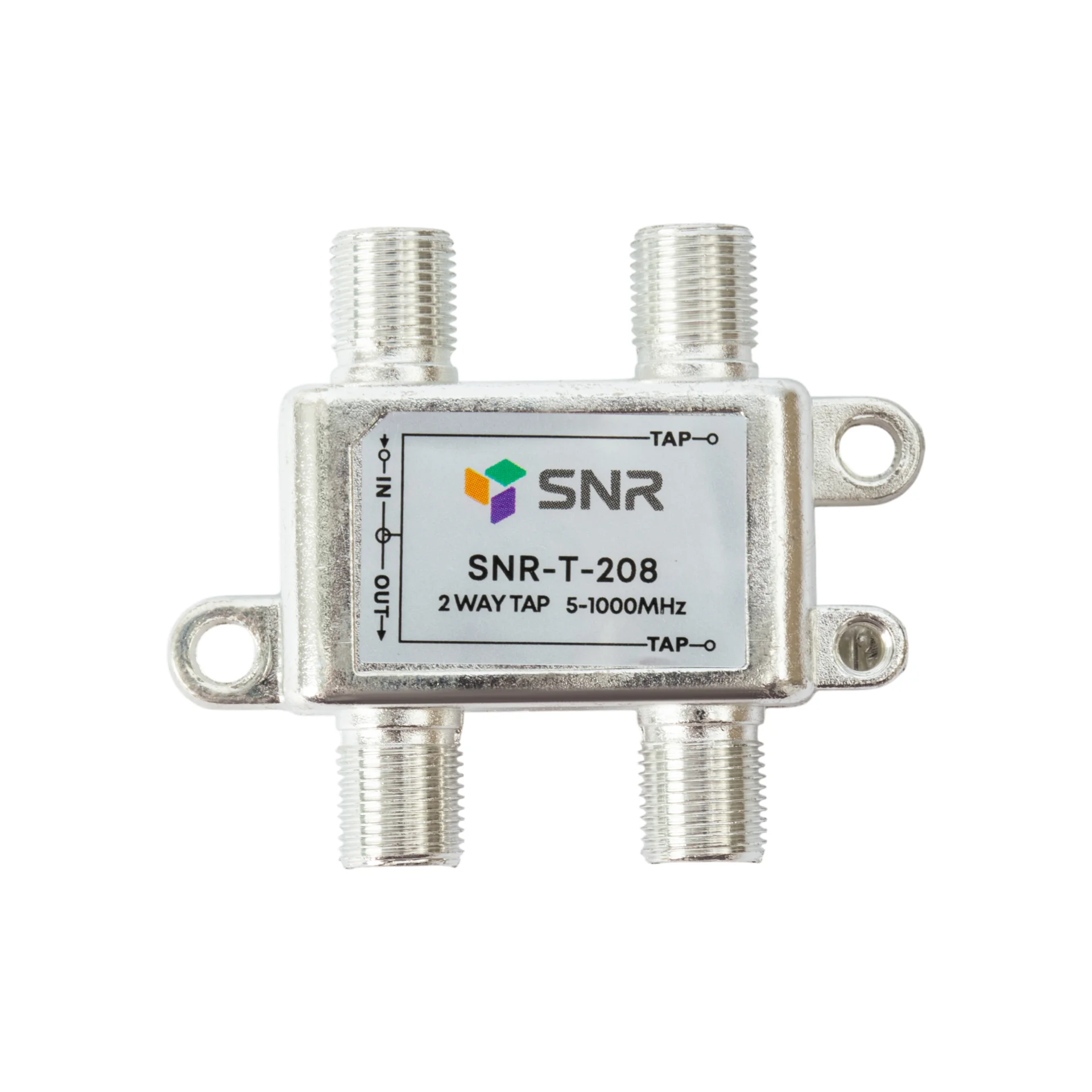 Ответвитель абонентский SNR-T-208 на 2 отвода, вносимое затухание IN-TAP 8dB.