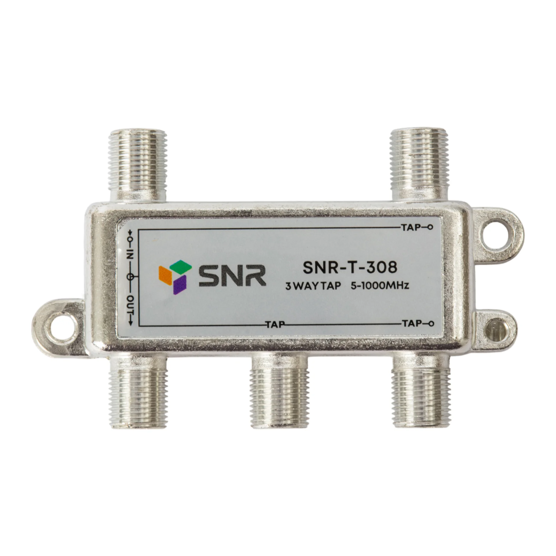 Ответвитель абонентский SNR-T-308 на 3 отвода, вносимое затухание IN-TAP 8dB.