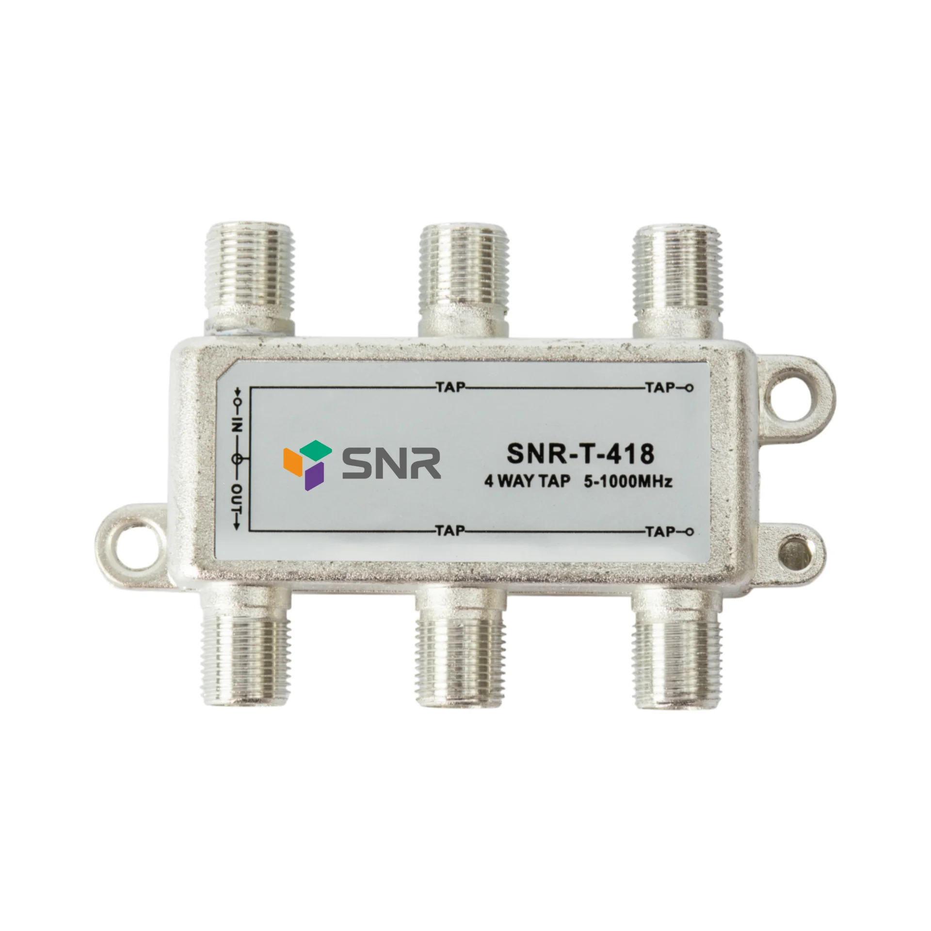 Ответвитель абонентский SNR-T-418 на 4 отвода, вносимое затухание IN-TAP 18dB.