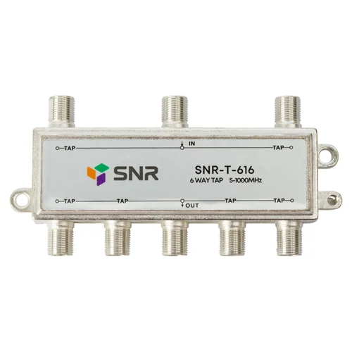 Ответвитель абонентский SNR-T-616, на 6 отводов, вносимое затухание IN-TAP 16dB.