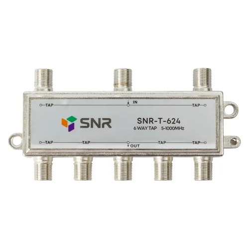 Ответвитель абонентский SNR-T-624, на 6 отводов, вносимое затухание IN-TAP 24dB.