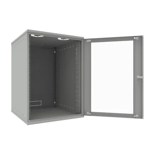 Шкаф телекоммуникационный настенный 15U, 523х600х732мм серия LITE (стеклянная дверь)