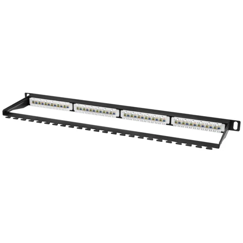 Коммутационная панель SNR, 19" неэкранированная, 0.5U, 24 порта, cat.6, горизонтальная заделка