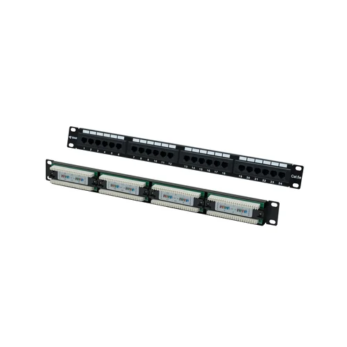 Коммутационная панель SNR, 19" неэкранированная, 1U, 24 порта, cat.5e, горизонтальная заделка
