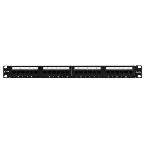 Коммутационная панель SNR, 19" неэкранированная, 1U, 24 порта, cat.5e, горизонтальная заделка