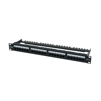 Коммутационная панель SNR, 19" неэкранированная, 1U, 24 порта, cat.6А, горизонтальная заделка