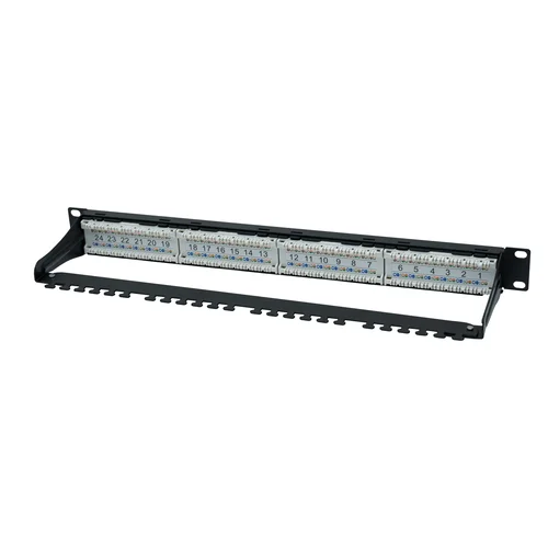 Коммутационная панель SNR, 19" неэкранированная, 1U, 24 порта, cat.6А, горизонтальная заделка