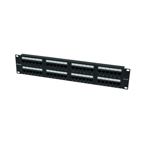 Коммутационная панель SNR, 19" неэкранированная, 2U, 48 портов, cat.6А, горизонтальная заделка