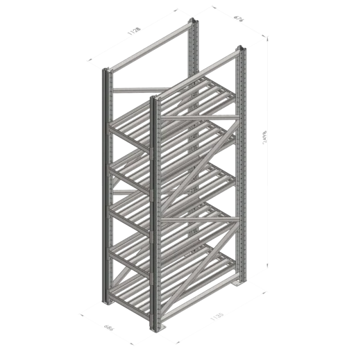 Аккумуляторный стеллаж 5 полок, 2498х686х1135мм (SNR-UPS-RACK-257012-5)