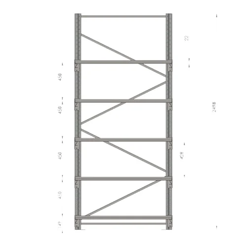 Аккумуляторный стеллаж 5 полок, 2498х686х1135мм (SNR-UPS-RACK-257012-5)