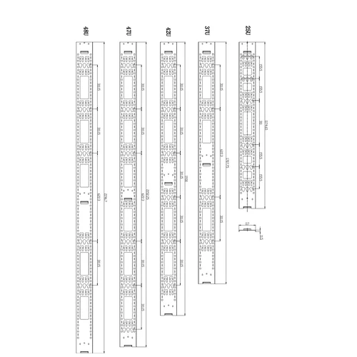 Вертикальный кабельный органайзер для PDU, высотой 42U