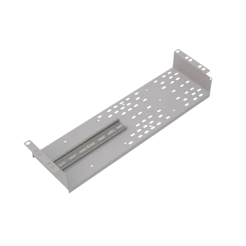 Вертикальная полка 19" с Din-рейкой, 3U, без крышки, RAL7035