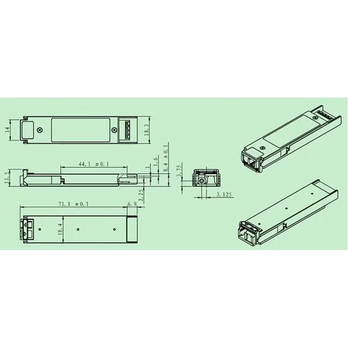 Модуль XFP WDM, дальность до 60км (21dB), 1270нм