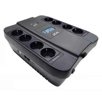 Источник бесперебойного питания Powercom SPIDER, Интерактивная, 550 ВА / 330 Вт, Tower, Schuko, LCD, Serial+USB, USB