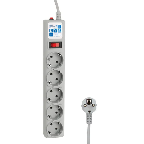 Ф-удлинитель, PC 3м 5р, сер. 10А, SPG-B-10