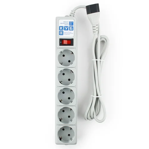Фильтр-удл. PC 1,9м 5р, сер. 10А/2,2кВт д/подкл. к UPS(C14)