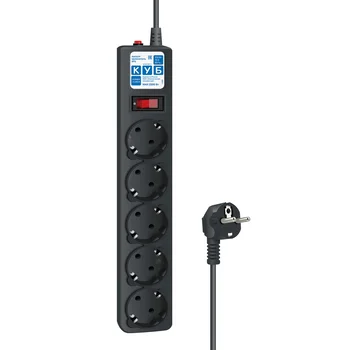 Ф-удлинитель, PC 1,9м 5р, черн.граф. 10А, SPG5-C2