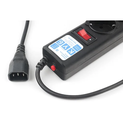 Ф-удлинитель, PC 0,5м, 5р, черн. 10А, UPS(C14), SPG5-В1