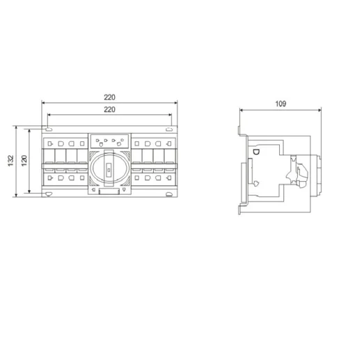 SQ3-63 4P Реверсивный рубильник с мотор приводом, 63А, 400/230V