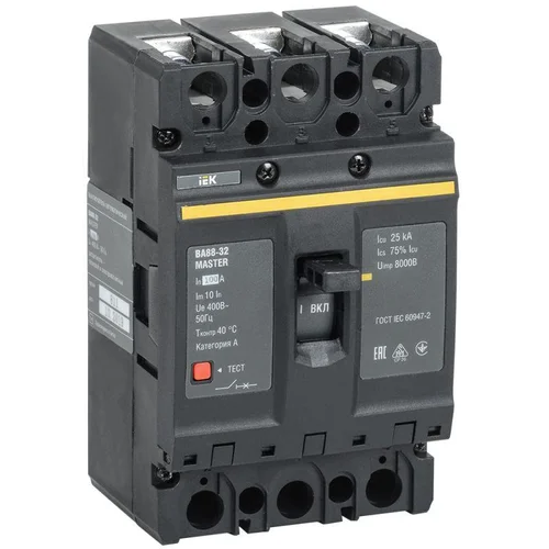 Выключатель автоматический 3п 100А 25кА ВА88-32 MASTER IEK SVA10-3-0100-02