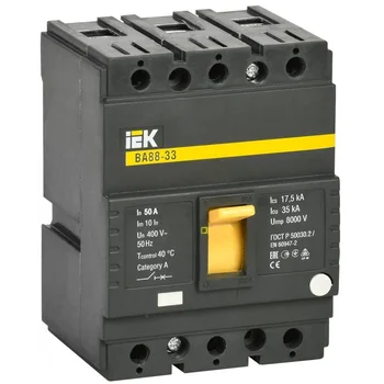 Выключатель автоматический 3п 50А 35кА ВА 88-33 IEK SVA20-3-0050