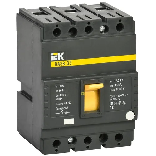 Выключатель автоматический 3п 80А 35кА ВА 88-33 IEK SVA20-3-0080