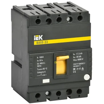Выключатель автоматический 3п 100А 35кА ВА 88-33 IEK SVA20-3-0100