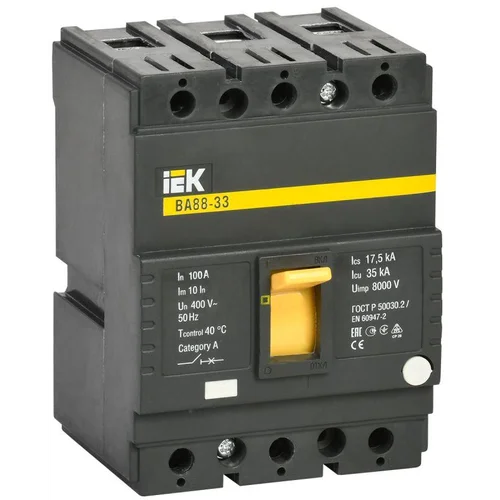 Выключатель автоматический 3п 100А 35кА ВА 88-33 IEK SVA20-3-0100