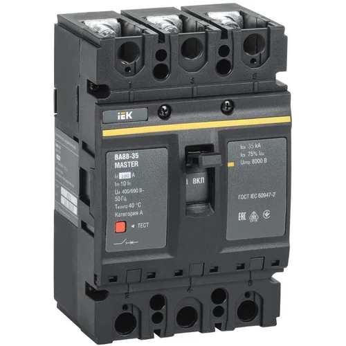 Выключатель автоматический 3п 100А 35кА ВА88-35 MASTER IEK SVA30-3-0100-02