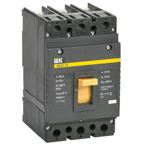Выключатель автоматический 3п 100А 35кА ВА 88-35 IEK SVA30-3-0100