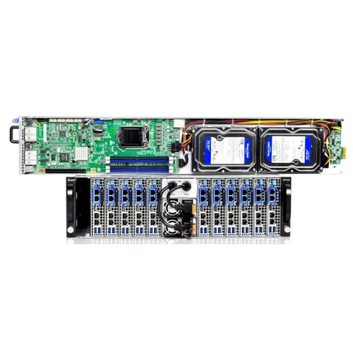Серверная платформа Gooxi 3U SY312-S24R-G3 12xNode, no CPU(LGA1151)/4*DDR4 ECC UDIMM/ C242 / no HDD(2)LFF/ 4xGE