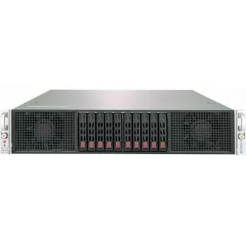 Платформа Supermicro 2U 2029GP-TR, до двух процессоров Intel Scalable, DDR4, 10x2,5" HDD SATA, 2 порта 1000Base-T, до шести графических ускорителей