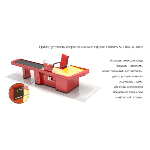 Активный двунаправленный микрофон Stelberry M-1100 для записи разговоров в помещениях с высоким уровнем шума