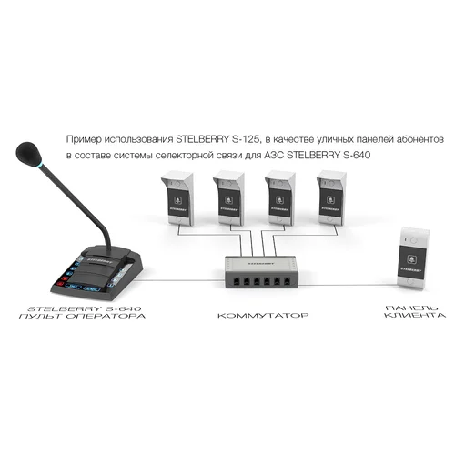 Всепогодная абонентская панель диспетчерской оперативной связи Stelberry S-125 с защитным козырьком