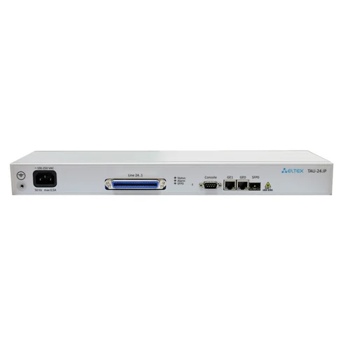 VoIP-шлюз Eltex TAU-24.IP: 24xFXS, 3xRJ45-10/100/1000, SIP/H.323, 1U, AC 220V