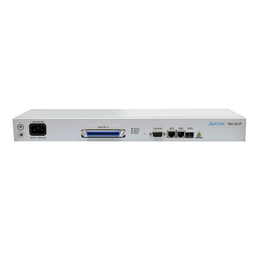 VoIP-шлюз Eltex TAU-24.IP: 24xFXS, 3xRJ45-10/100/1000, SIP/H.323, 1U, AC 220V