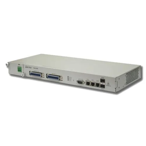 Шасси абонентского VoIP-шлюза TAU-32M.IP: 4 слота для субмодулей TAU32M-M8S или TAU32M-M8O, 3хRJ-45 (LAN), 2 шасси под SFP, 1 слот для блока питания P