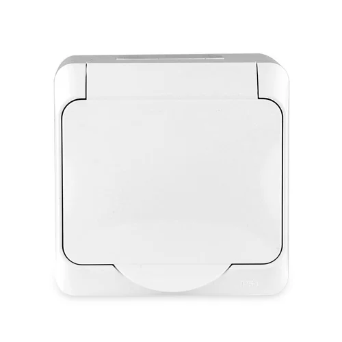 Розетка 1-м ОП Nix 16А IP54 250В с заземл. с крышкой бел. TOKOV ELECTRIC TKE-NX-R1Z-C01-IP54