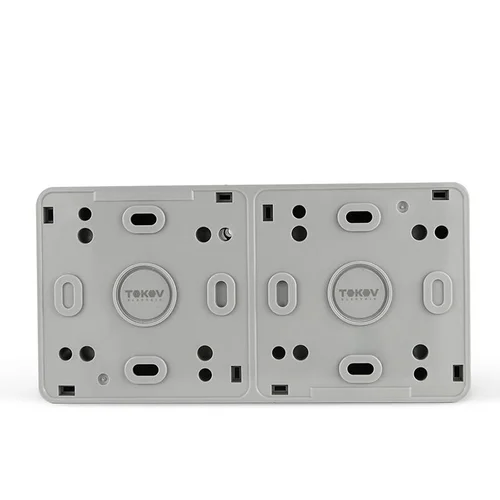 Блок ОП Nix (розетка 16А 250В с заземл. + 2-кл. выкл. 10А) IP54 сер. TOKOV ELECTRIC TKE-NX-V2RZ-C06T