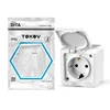 Розетка 1-м ОП Dita 16А IP54 250В с заземл. с крышкой бел. TOKOV ELECTRIC TKL-DT-R1Z-C01-IP54