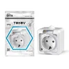Розетка 1-м ОП Dita 16А IP54 250В с заземл. с прозр. крышкой бел. TOKOV ELECTRIC TKL-DT-R1Z-C01T-IP5