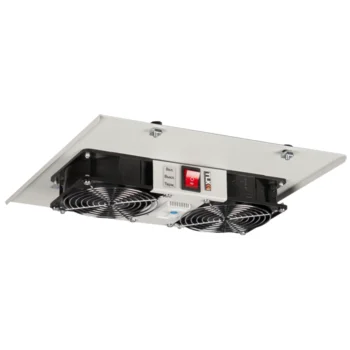 Вентиляторный блок TLK для шкафов серии TFI и TWI глубиной от 450 мм, 2 вентилятора с терморегулятором, без шнура питания, серый