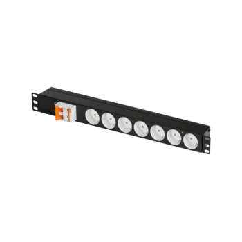 Блок электрических розеток TLK, 19" на 7 гнезд, с автоматом 2P 25A