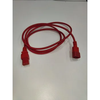 Шнур питания электрический силовой, серии TP-PC, IEC 60320 С13/IEC 60320 С14 прямой, 250B, 10A, 3х1.0 мм², 2 м, красный