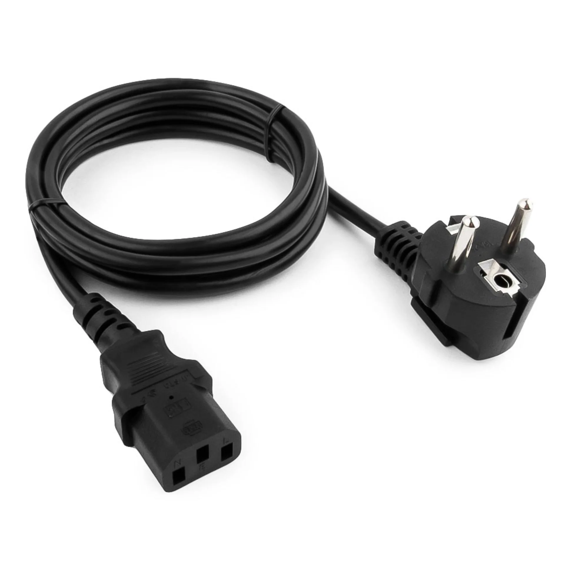 Шнур питания электрический силовой, серии TP-PC, EU-Schuko/IEC 60320 С13 прямой, 10A, 3х0.75 мм2, 1.8 м