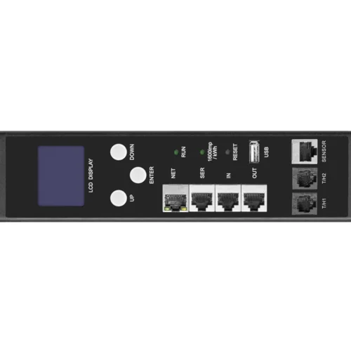 Блок розеток с функциями измерения каждой розетки серия PRO, 21xC13, 3xC19, вход IEC60309 3x16A (3P+N+PE)