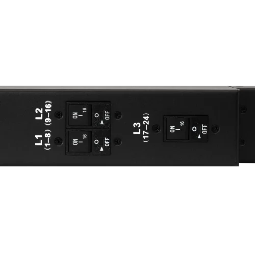 Блок розеток с функциями измерения и управления каждой розеткой серия STD, 18xC13, 6xC19, вход IEC60309 3x16A (3P+N+PE)